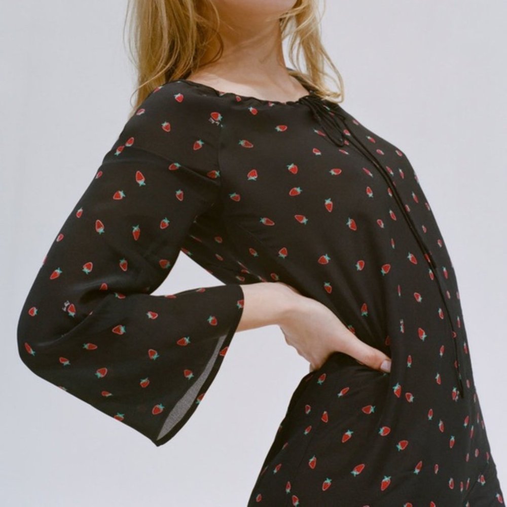 RARE Realisation Par The Luna Strawberry Silk Blouse (used to be Dress)